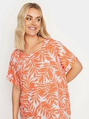 Yours Curve Orange Short Sleeve Boxy Top - Image 3 of 4