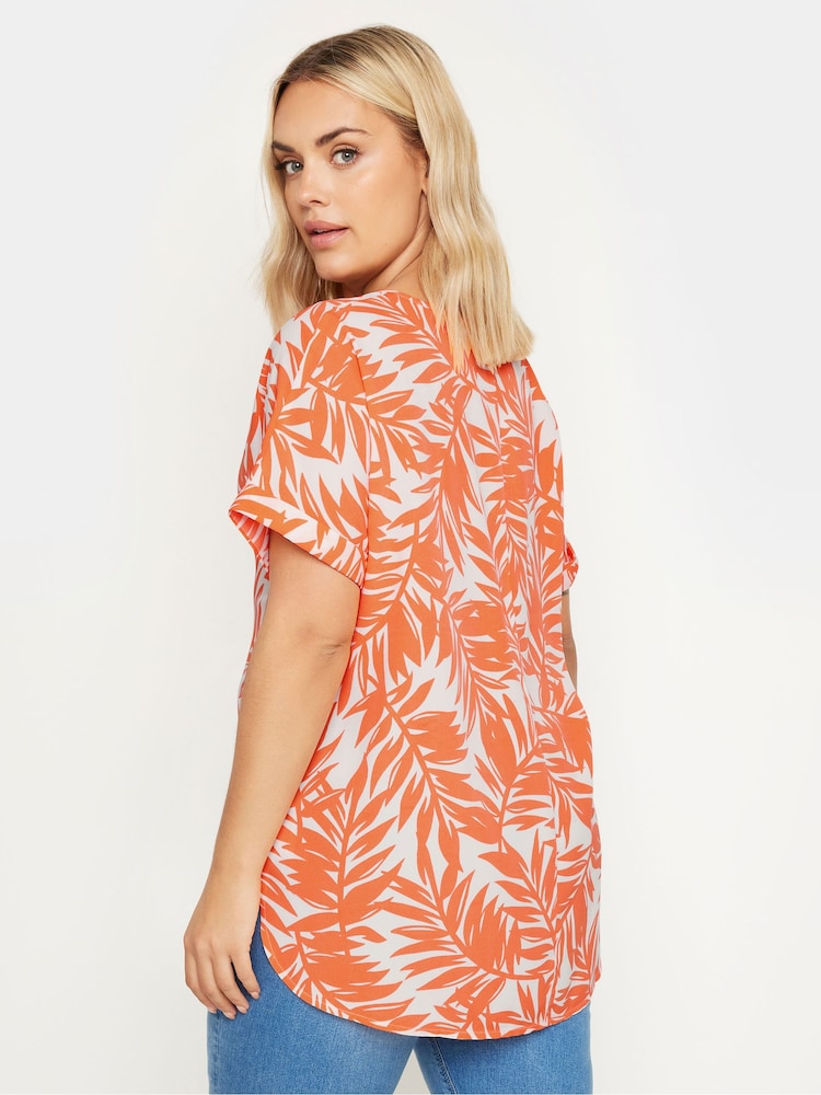 Yours Curve Orange Short Sleeve Boxy Top - Image 4 of 4