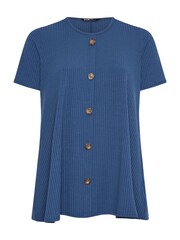 Camiseta de canalé con botones en la parte delantera de Yours Curve - Imagen 5 de 5