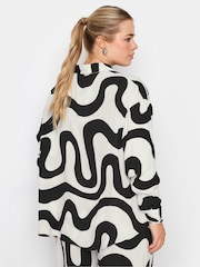 Yours Curve 100% Cotton Abstract Print Crinkle Beach Shirt - Imagen 5 de 6