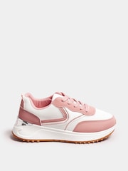 Yours Curve Pink & Contrast Chunky Trainers In Wide E Fit - Image 2 of 5