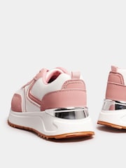 Yours Curve Pink & Contrast Chunky Trainers In Wide E Fit - Image 4 of 5