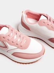 Yours Curve Pink & Contrast Chunky Trainers In Wide E Fit - Image 5 of 5