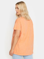 Yours Curve Orange 100% Cotton 'Life Is Sweet' Cherry Print T-Shirt - Image 3 of 5