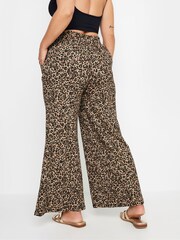 Yours Curve Black Leopard Leopard Crinkle Trousers - Image 3 of 5
