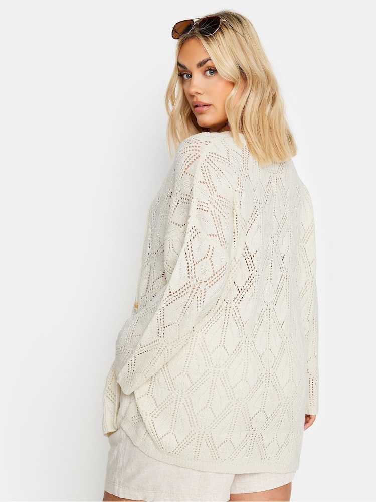 Yours Curve White Tie Neck Tunic - Image 2 of 4 Yours Curve White Tie Neck Tunic - Image 2 of 4