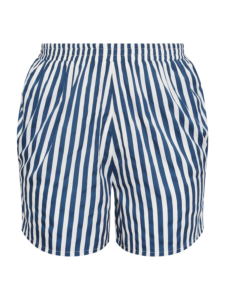 Yours Curve Blue Stripe Co-Ord Shorts - Image 6 of 6