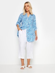 Yours Curve Blue Pintuck Shirt - Image 2 of 5