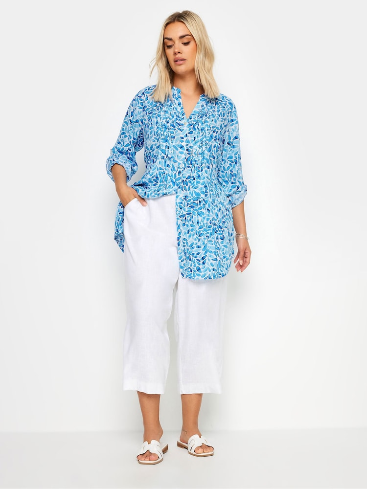 Yours Curve Blue Pintuck Shirt - Image 2 of 5
