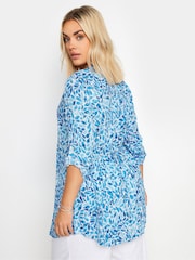 Yours Curve Blue Pintuck Shirt - Image 3 of 5