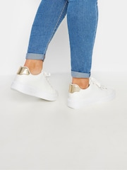 Yours Curve & Gold Chevron Chunky Trainers In Extra Wide EEE Fit - Imagen 2 de 6