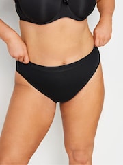 Yours Curve Black 5 Pack High Leg Briefs With Stretch - Image 4 of 4