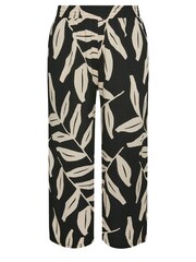 Yours Curve Black Leaf Leopard Crinkle Trousers - Image 5 of 5