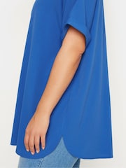 Yours Curve Blue Short Sleeve Boxy Top - Image 3 of 5