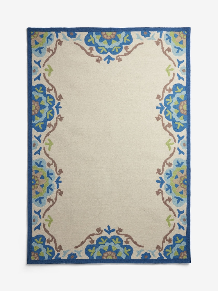 Nina Campbell Blue Fergana Wool Rug - Image 5 of 5