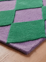 Eleanor Bowmer Green Diamond Wool Tufted Rug - Image 3 of 5