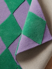 Eleanor Bowmer Green Diamond Wool Tufted Rug - Image 4 of 5