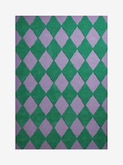 Eleanor Bowmer Green Diamond Wool Tufted Rug - Image 5 of 5