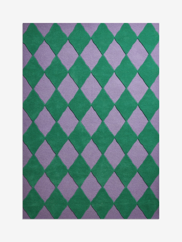 Eleanor Bowmer Green Diamond Wool Tufted Rug - Image 5 of 5