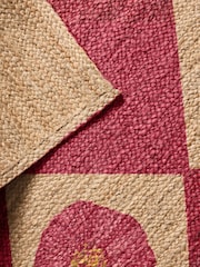 Lucy Tiffney Pink Floral Diamond Jute Rug - Image 4 of 4