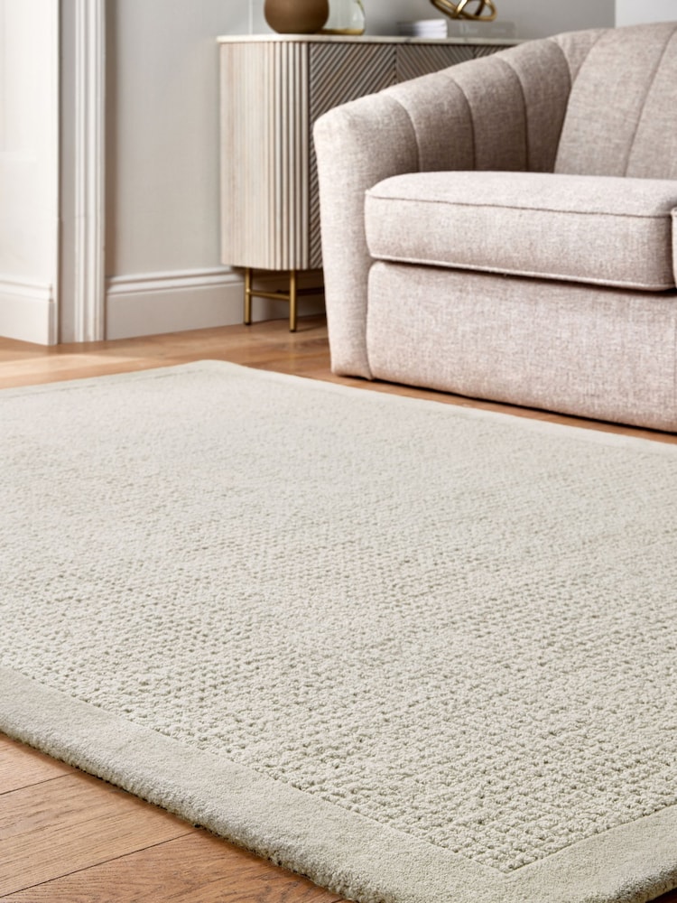 Lipsy White Wool Border Rug - Image 2 of 5