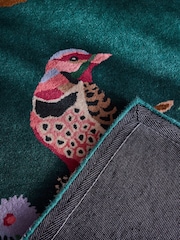 Cath Kidston Green Birds and Berries Wool Rug - Image 2 of 5