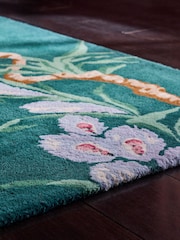 Cath Kidston Green Birds and Berries Wool Rug - Image 3 of 5