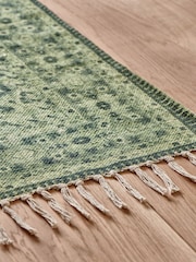 French Connection Green Printed Kabir Flatweave Rug - Image 3 of 4