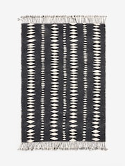 Rockett St George Black Geo Cowboy Flatweave Wool Rich Rug - Image 5 of 5