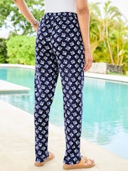 Cotton Traders Blue Pull On Printed Tapered Leg Trousers - Image 2 of 3