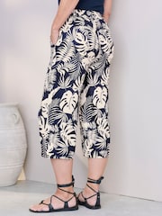 Cotton Traders Blue Printed Cropped Trousers - Image 2 of 4