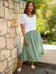 Cotton Traders White Lace Sleeve T-Shirt - Image 2 of 4
