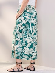 Cotton Traders Green Printed Pull On Maxi Skirt - Image 3 of 4