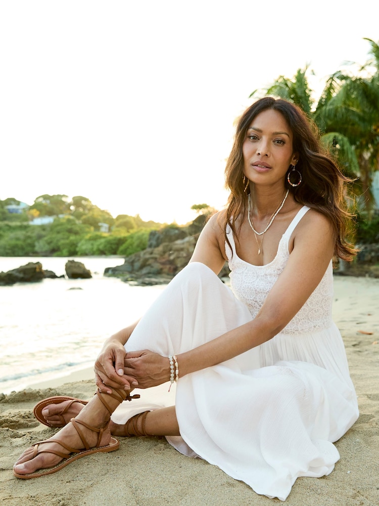 Cotton Traders White Crochet Detail Maxi Dress - Image 4 of 4 Cotton Traders White Crochet Detail Maxi Dress - Image 4 of 4
