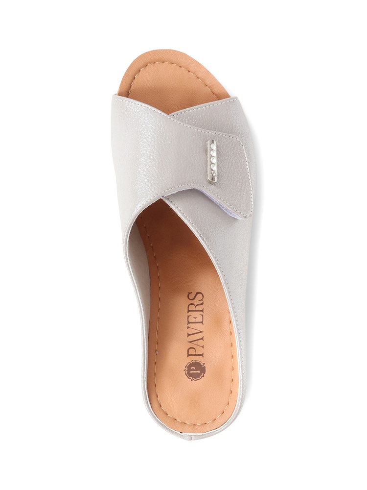 Pavers Metallic Pavers Mule Wedge Sandals - Image 2 of 5