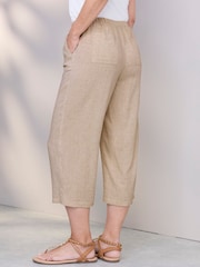 Cotton Traders Natural Viscose Linen Blend Cropped Trousers - Image 4 of 4