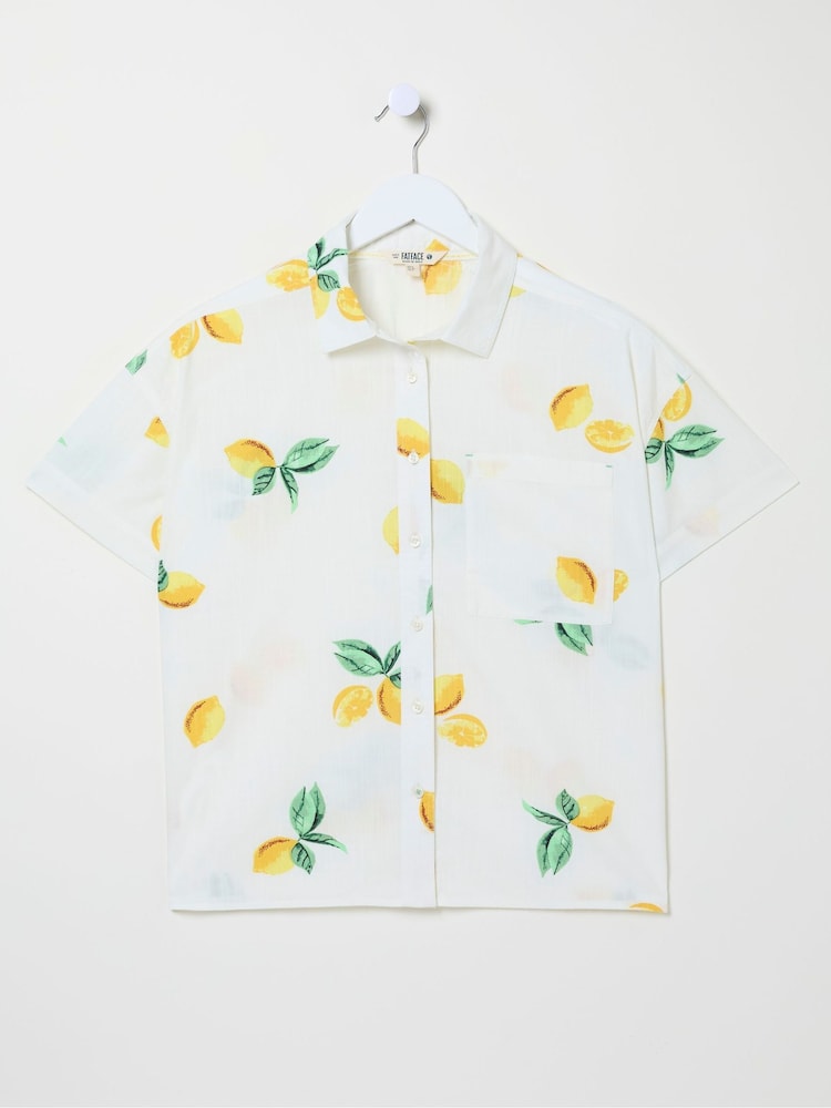 FatFace Louisa Natural Lemons Shirt - Image 6 of 6