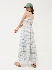 FatFace Blue Tie Dye Tammy Beach Maxi Dress - Image 2 of 6
