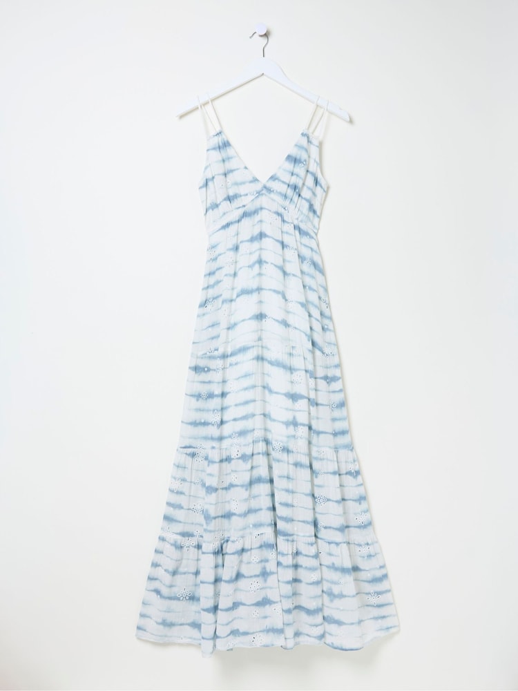 FatFace Blue Tie Dye Tammy Beach Maxi Dress - Image 6 of 6