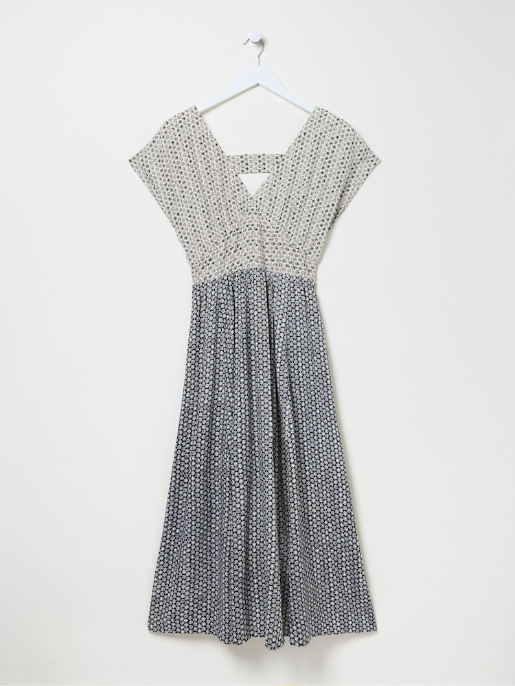 FatFace Rae Black Star Geo Midi Dress - Image 6 of 6