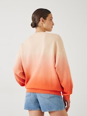 Hush Orange Oversized Ombre Quaden 100% Cottton Sweatshirt - Image 3 of 6