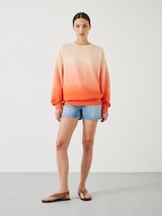Hush Orange Oversized Ombre Quaden 100% Cottton Sweatshirt - Image 4 of 6