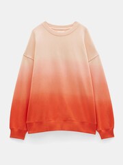 Hush Orange Oversized Ombre Quaden 100% Cottton Sweatshirt - Image 6 of 6