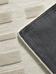 Jasper Conran London Cream Checkerboard Tufted Wool Rug - Image 3 of 4