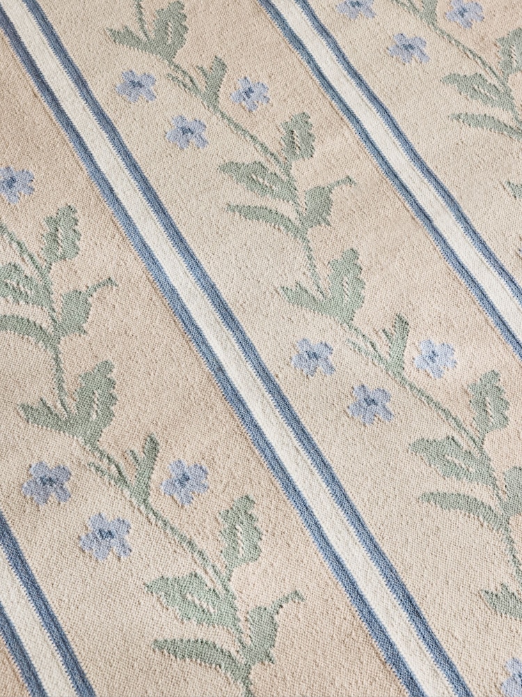 Cath Kidston Natural Vine Stripe Rug - Image 2 of 6