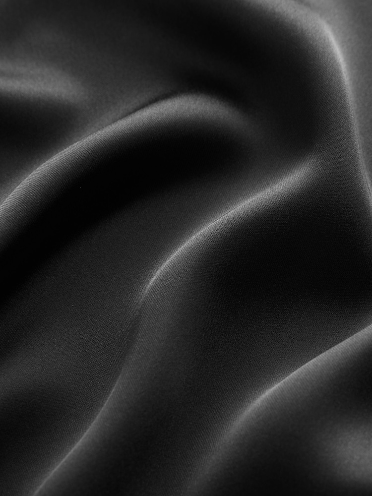 Black Satin Peplum Bandeau Top - Image 8 of 8