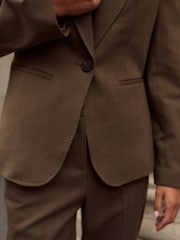 Khaki Green Tailored Single Breasted Blazer With Wool - Image 5 of 5