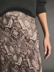Snake Printed Satin Midi Skirt - Image 5 of 7