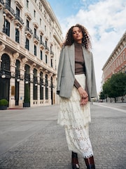 Black/White Herringbone Relaxed Blazer - Image 1 of 4