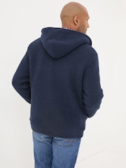 FatFace Linton Navy Knitted Zip Hoodie - Image 2 of 6